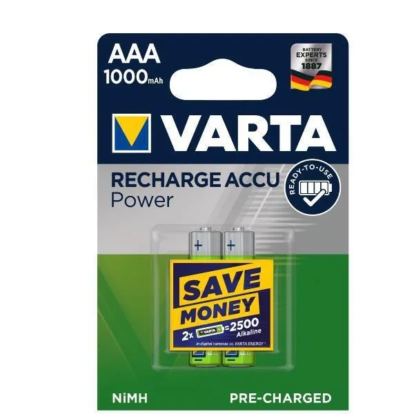 Batterie ministilo ricaricabili Varta 1000 mah 2pz