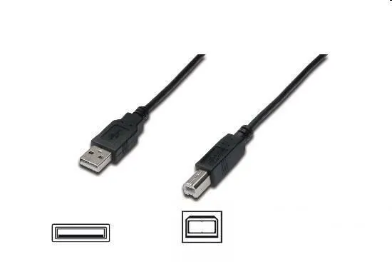 Cavo usb 1.8mt 2.0 digitus connettore a-b nero ak300102018s