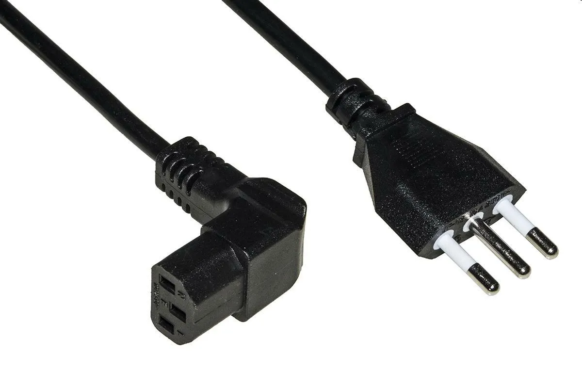 Cavo alimentazione pc spina italiana tripolare 10a presa 90° 1,8