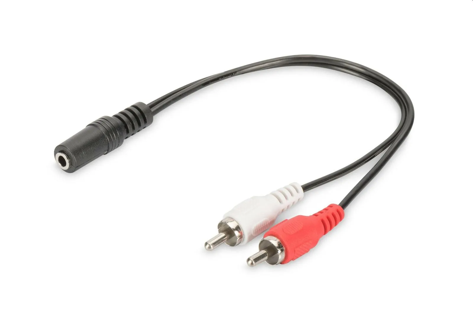 Cavo audio rca mm jack 3.5 femmina  mt 0.2 digitus ak510303002s