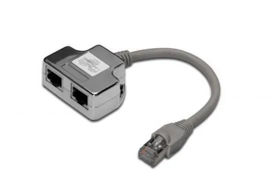 Adattatore per cat. 5e per 2 linee rj45 su un unico cavo