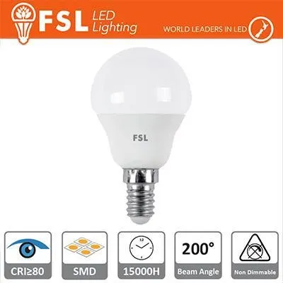 Lampadina led sfera e14 7,5w 4000k  luce calda 638 lux