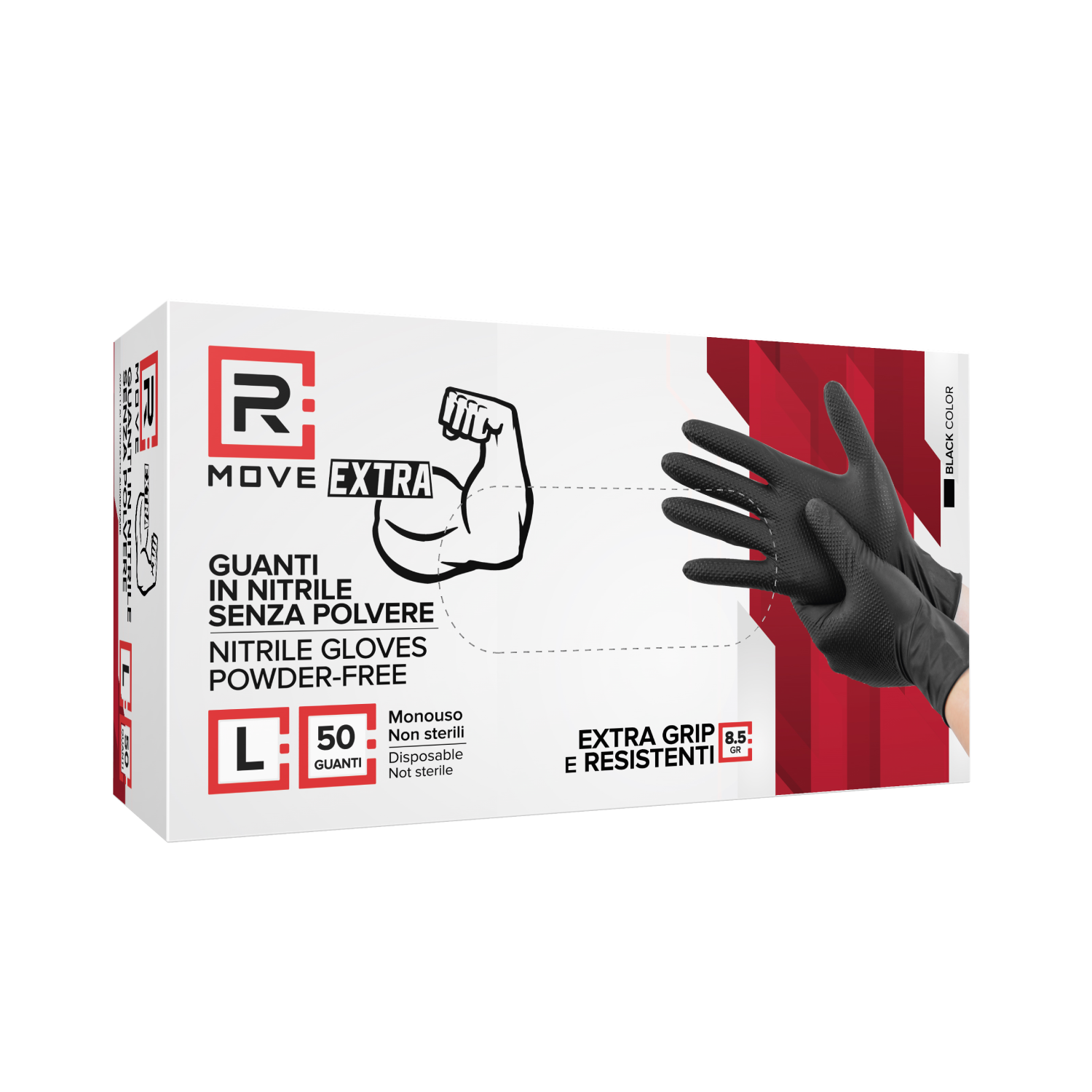 Guanti monouso Rmove professional extra grip 8.5gr tg L-50pz