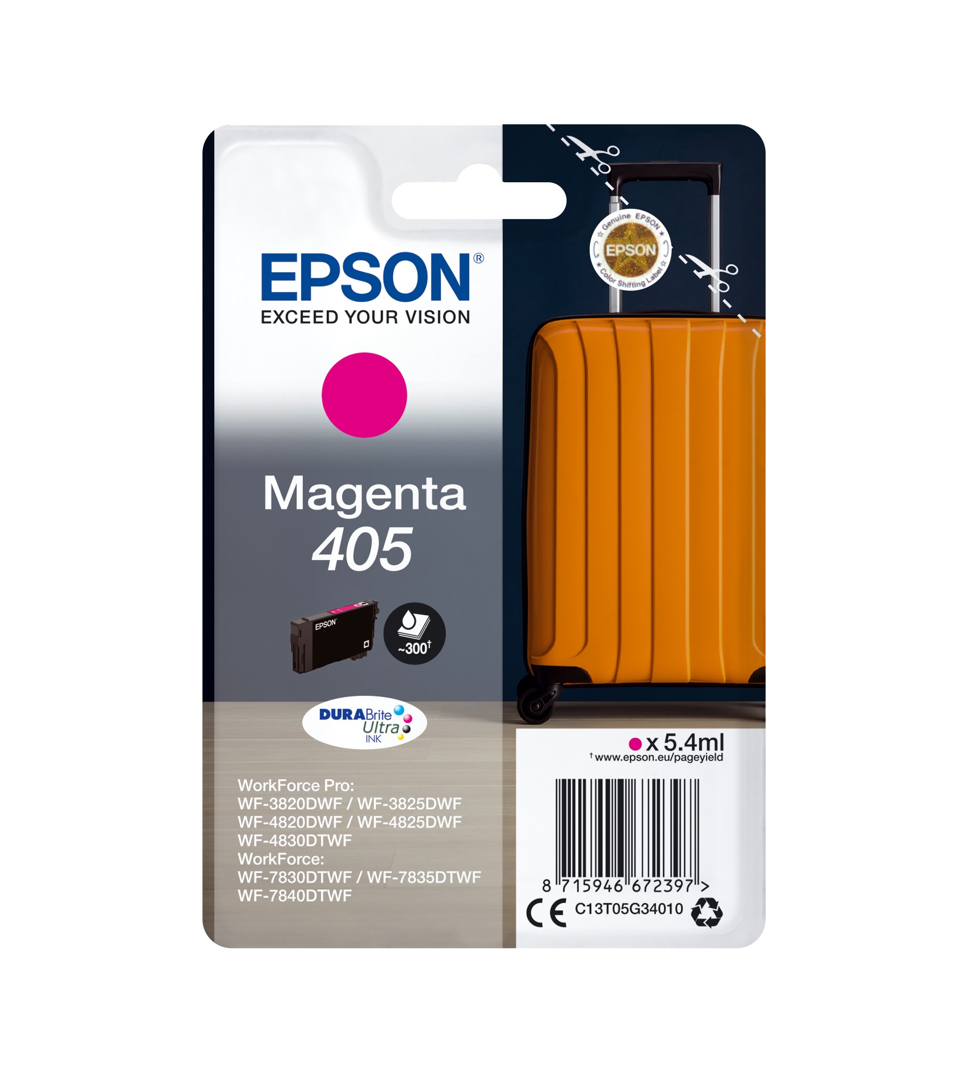 Cartuccia originale Epson 405 magenta 300 pag C13T05G34020