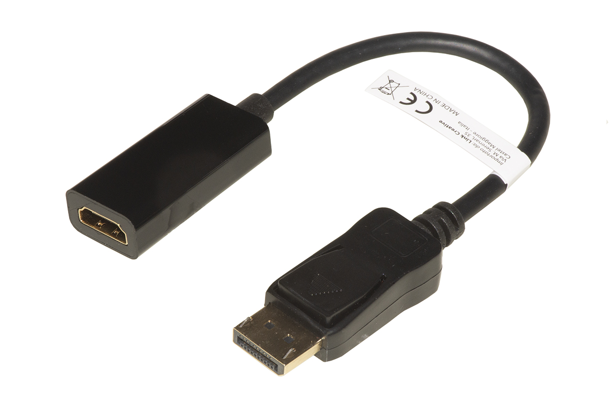 Adattatore Link displayport 1.2 maschio hdmi 1.4 femmina 4k contatti dorati cm20